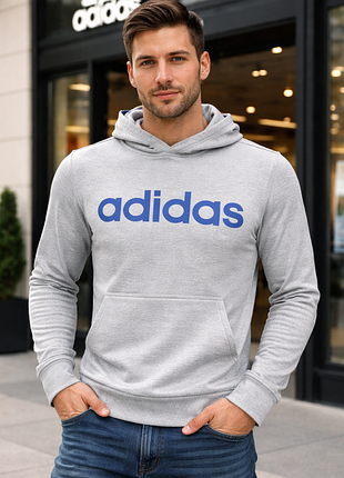 Чоловіче худі adidas сіре з капюшоном і кишенею кенгуру / eu 36-38 / s-m / стан ідеальний !