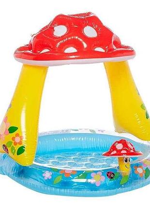 Басейн надувний грибочок 102х89см різнокольоровий 45л 57114 1-3р тм intex