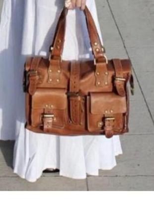 Сумка натуральная кожа вместительная кожаная