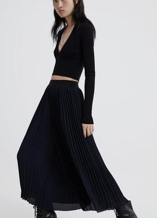 Zara кюлоты плиссе юбка брюки