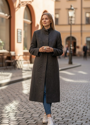Нове жіноче довге вовняне пальто