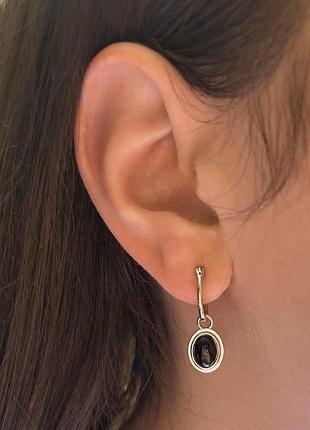 Срібні сережки з ювелірною емаллю 925