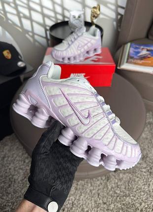 Женские кроссовки nike shox tl white purple