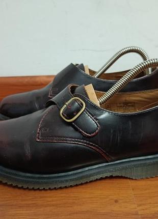 Dr. martens lorne - классические лоферы с пряжкой (бордовые) размер 38
