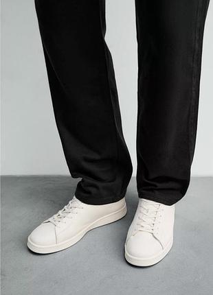 Кожаные белые мужские кеды zara 43 р