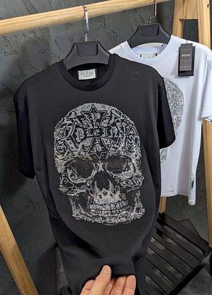 Чоловіча футболка philip plein в чорному кольорі