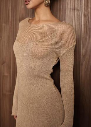 Вязаное платье комплект костюм хлопок