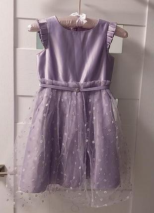 Праздничное лавандовое платье на 5-6роков