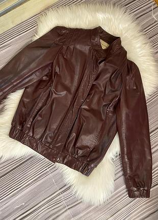 Весняна куртка  бомбер з натуральної шкіри
