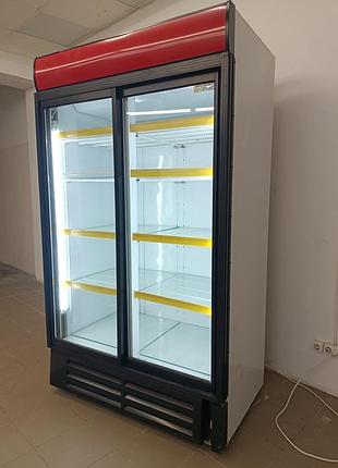 Холодильник интер 950л, холодильна шафа-вітрина для супермаркетів і кафе, дводверна. майже нова