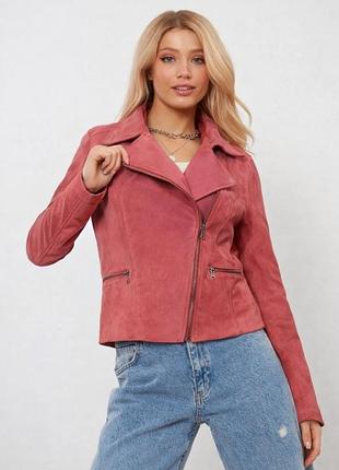 Стильна куртка косуха из натуральной замши