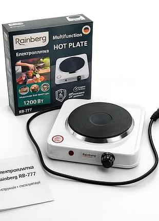 Уценка! плита электрическая rainberg rb-777 настольная на 1 конфорку 1200w (плохая упаковка, повреждение корпуса 3451)