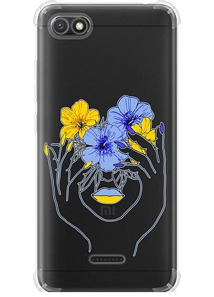 Чехол силикон с усиленными углами патриотический на телефон xiaomi redmi 6a девушка v4 "5276sp-1531-58250"