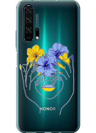 Чехол силиконовый патриотический на телефон huawei honor 20 pro девушка v4 "5276u-1702-58250"