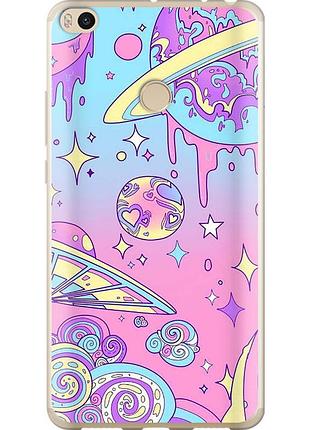 Чехол 2d пластиковый на телефон xiaomi mi max 2 розовая галактика "4146t-994-58250"