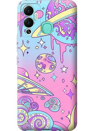 Чехол силиконовый на телефон infinix hot 12 play розовая галактика "4146u-2759-58250"