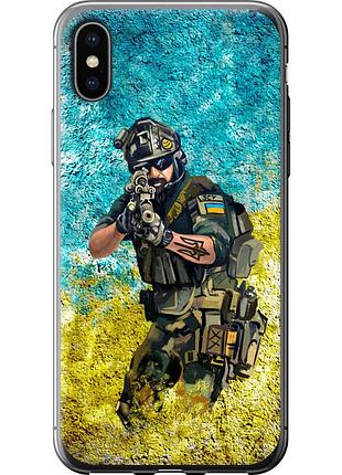 Чехол силиконовый патриотический на телефон iphone x воин зсу "5311u-1050-58250"