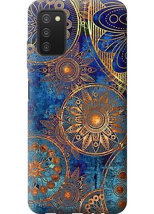Чехол 2d пластиковый на телефон samsung galaxy a03s a037f золотой узор "678t-2381-58250"