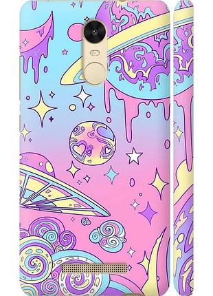 Чохол 3d пластиковий матовий на телефон xiaomi redmi note 3 рожева галактика "4146m-95-58250"