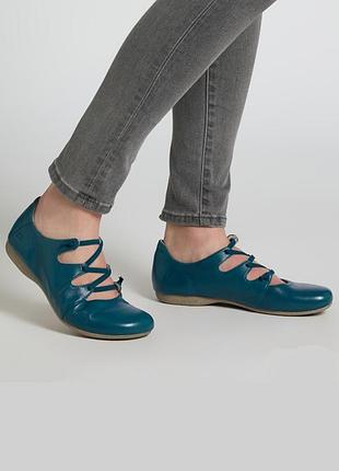 Оригінальні сині балетки на шнурівці josef seibel 39р