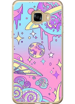Чехол 2d пластиковый на телефон samsung galaxy c5 c5000 розовая галактика "4146t-301-58250"