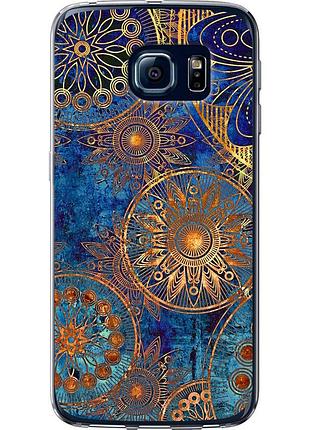 Чехол 2d пластиковый на телефон samsung galaxy s6 edge g925f золотой узор "678t-83-58250"