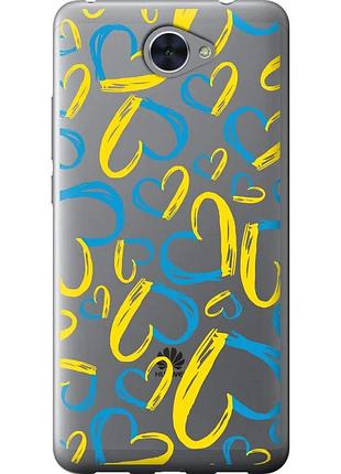 Чехол силиконовый патриотический на телефон huawei y7 2017 сердца ua "5292u-1019-58250"