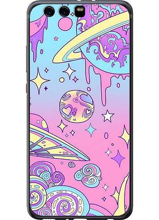Чехол силиконовый на телефон huawei p10 plus розовая галактика "4146u-963-58250"