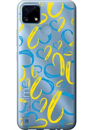 Чехол силиконовый патриотический на телефон realme c21 сердца ua "5292u-2321-58250"