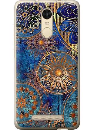 Чехол 2d пластиковый на телефон xiaomi redmi note 3 pro золотой узор "678t-335-58250"