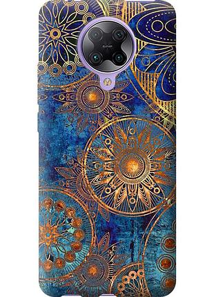 Чехол 2d пластиковый на телефон xiaomi redmi k30 pro золотой узор "678t-1899-58250"