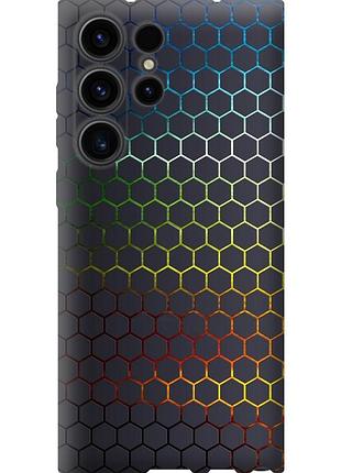 Чехол силиконовый на телефон samsung galaxy s23 ultra переливающиеся соты "498u-2906-58250"