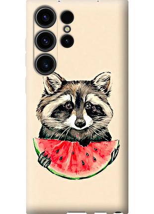 Чехол силиконовый на телефон samsung galaxy s23 ultra енотик с арбузом "4605u-2906-58250"