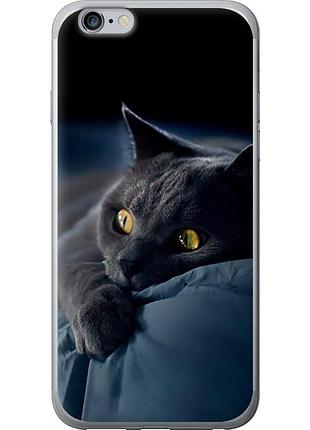 Чехол силиконовый на телефон iphone 6 plus дымчатый кот "825u-48-58250"