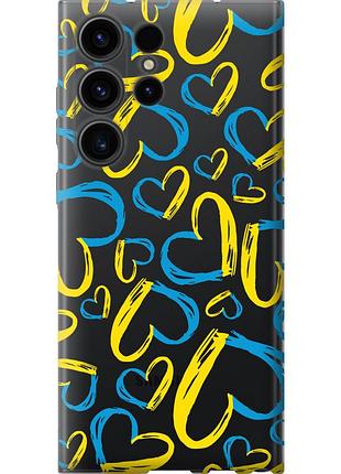 Чехол силиконовый патриотический на телефон samsung galaxy s23 ultra сердца ua "5292u-2906-58250"