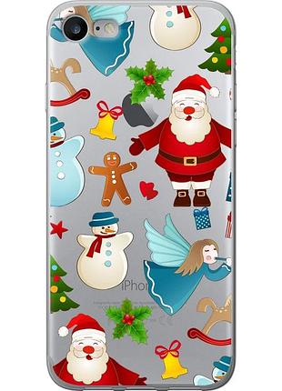 Чохол силіконовий на телефон iphone se 2020 новорічний 1 "4614u-2013-58250"