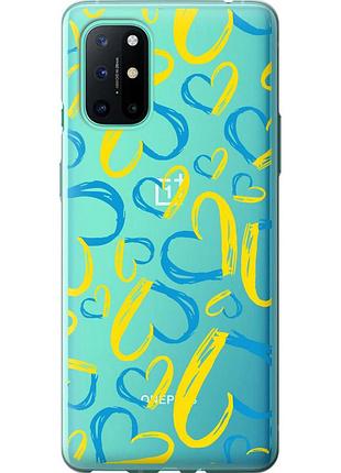 Чехол силиконовый патриотический на телефон oneplus 8t сердца ua "5292u-2113-58250"