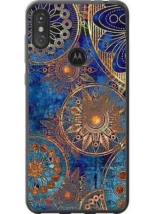 Чехол силиконовый на телефон motorola one power золотой узор "678u-1588-58250"
