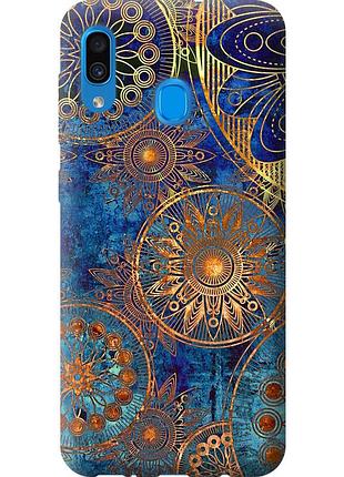Чехол 2d пластиковый на телефон samsung galaxy a20 2019 a205f золотой узор "678t-1761-58250"