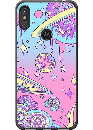 Чехол силиконовый на телефон motorola one power розовая галактика "4146u-1588-58250"