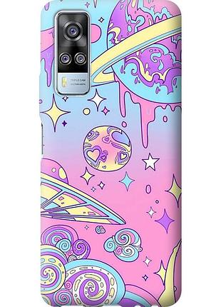 Чохол силіконовий на телефон vivo y51 2020 рожева галактика "4146u-2241-58250"