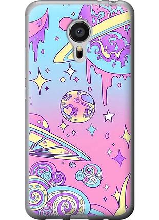 Чохол 2d пластиковий на телефон meizu mx5 рожева галактика "4146t-105-58250"