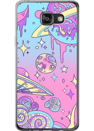 Чехол 2d пластиковый на телефон samsung galaxy a7 (2016) a710f розовая галактика "4146t-121-58250"