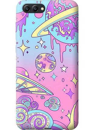 Чохол силіконовий на телефон huawei honor v10 / view 10 рожева галактика "4146u-1579-58250"