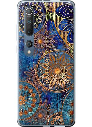 Чехол 2d пластиковый на телефон xiaomi mi 10 pro золотой узор "678t-1870-58250"