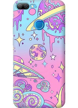 Чехол силиконовый на телефон huawei honor 9i розовая галактика "4146u-1853-58250"