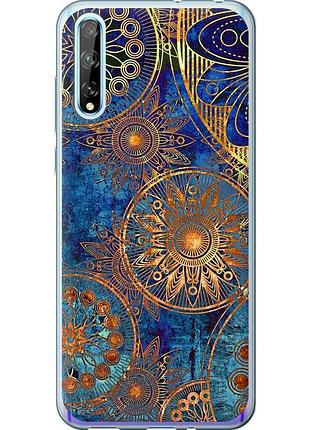 Чехол силиконовый на телефон huawei p smart s золотой узор "678u-1813-58250"