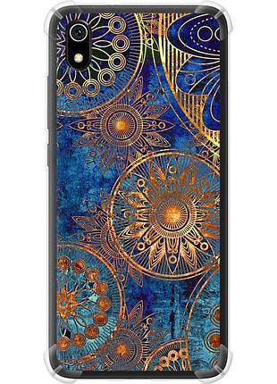 Чехол силикон с усиленными углами на телефон xiaomi redmi 7a золотой узор "678sp-1716-58250"