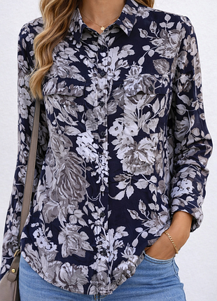 Преміальна шовкова сорочка в квітковий принт  100% silk  equipment femme