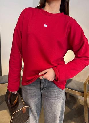 Лонгслів оверсайз крою з сердечком тканина петля